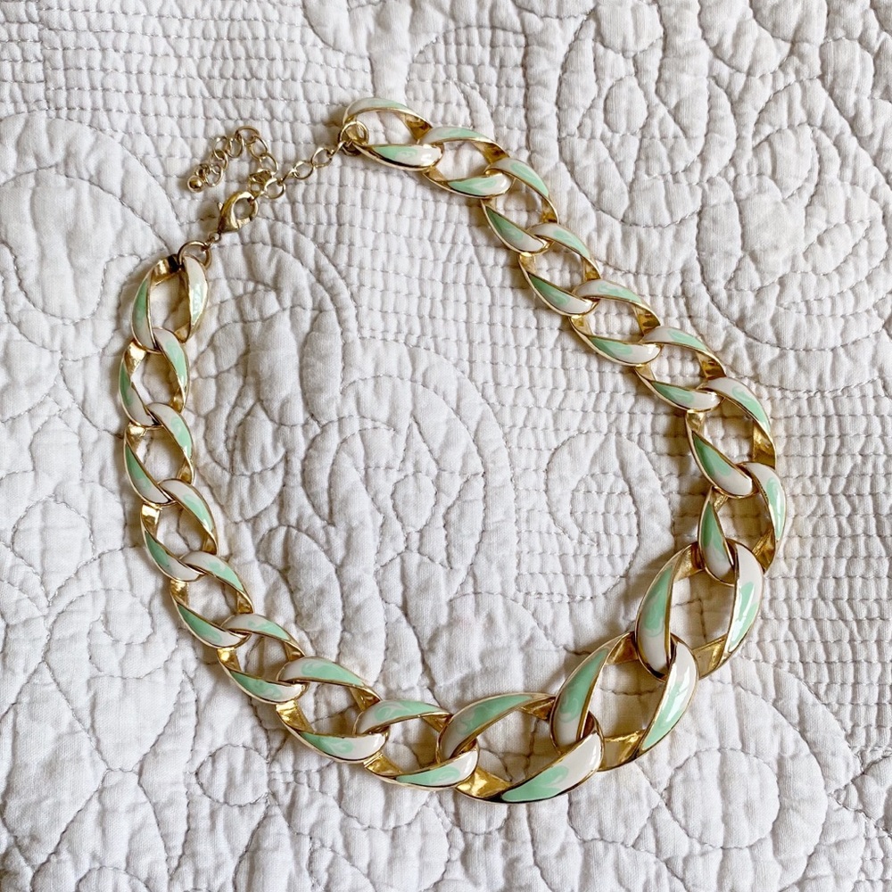 🏝️ Chain Necklace Mint Green and Cream
